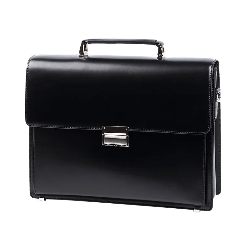 2025 Men's Leather Laptop Briefcase with Password Lock